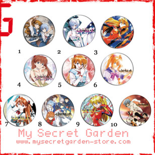 Neon Genesis Evangelion 新世紀エヴァンゲリオン Anime Pinback Button Badge Set 2a or 2b( or Hair Ties / 4.4 cm Badge / Magnet / Keychain Set )